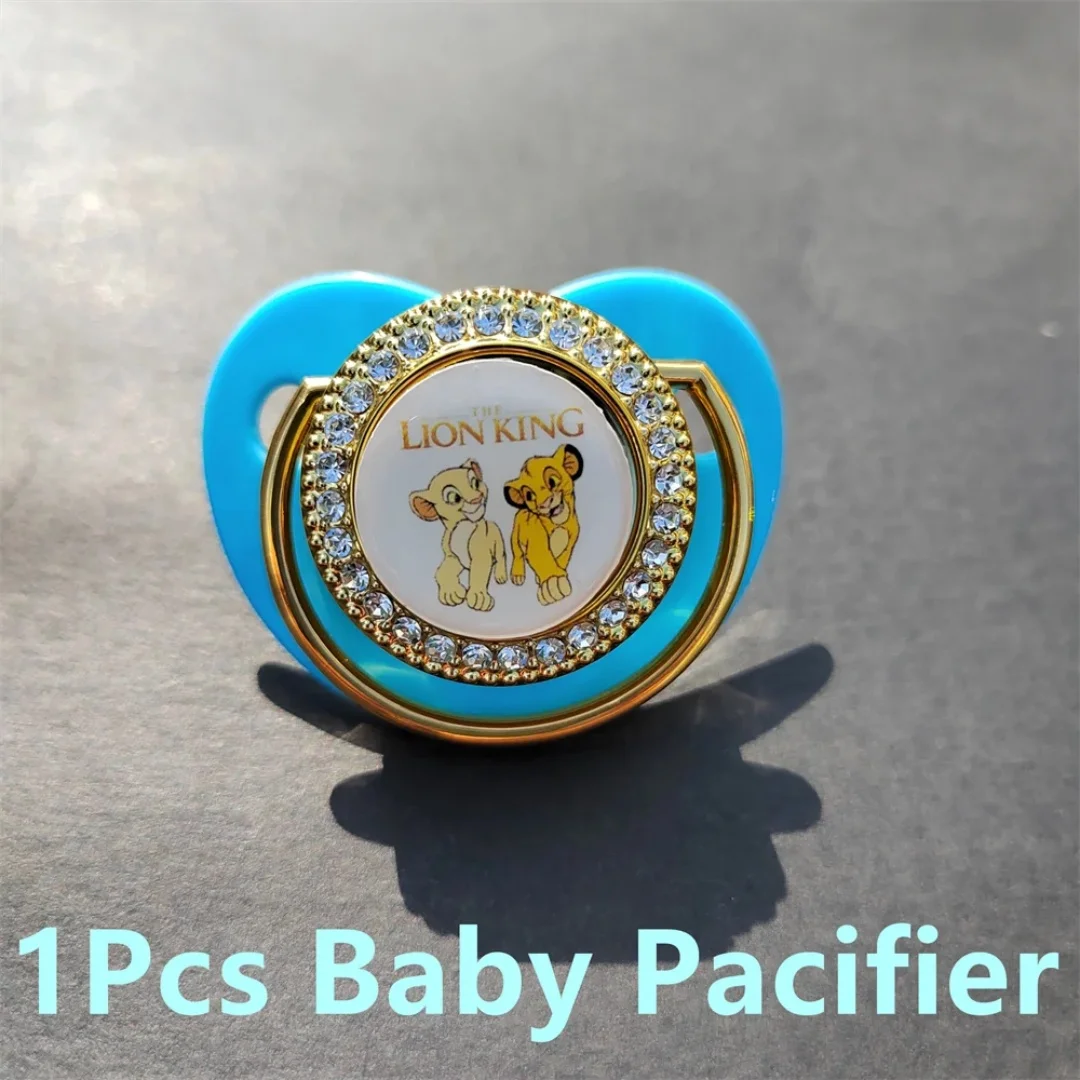 

2024 Newly designed Lion King Printed Baby Pacifier Chain Clip for newborn babies BPA-Free Luxury Bling pacifier Chupeta 0-24M