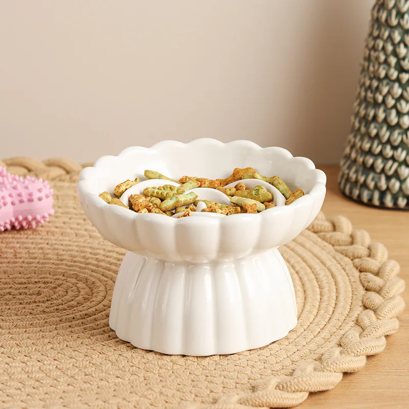 

Ceramic Cat Food Bowl Dog Slow Feeding Bowl Elevated Cat Anti Suffocation Pet Feeder Anti Swallowing Dog Supplies Pet Products