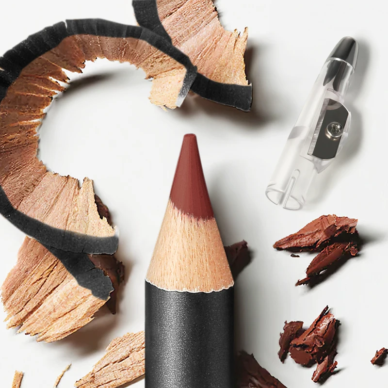 Matita per labbra opaca impermeabile Matita per contorno rosso Tinta Rossetto Tazza antiaderente a lunga durata Trucco labbra idratante 12 colori