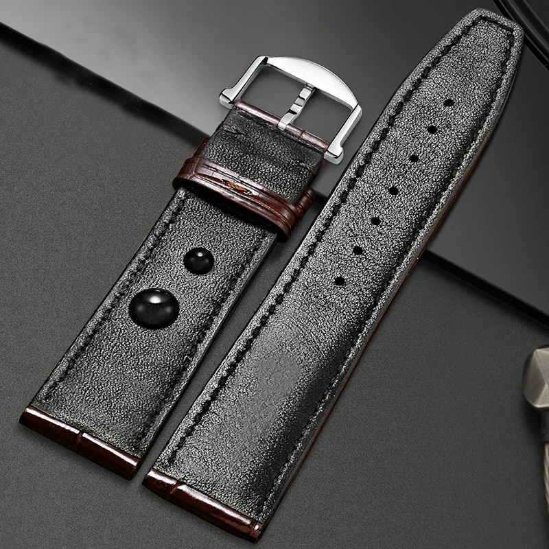 FUYIJIA Men Selected Alligator Skin Watchbands I-WC DA VINCI FAMILY Substitute Strap 20MM 22MM Pin Buckle Genuine Crocodile Belt