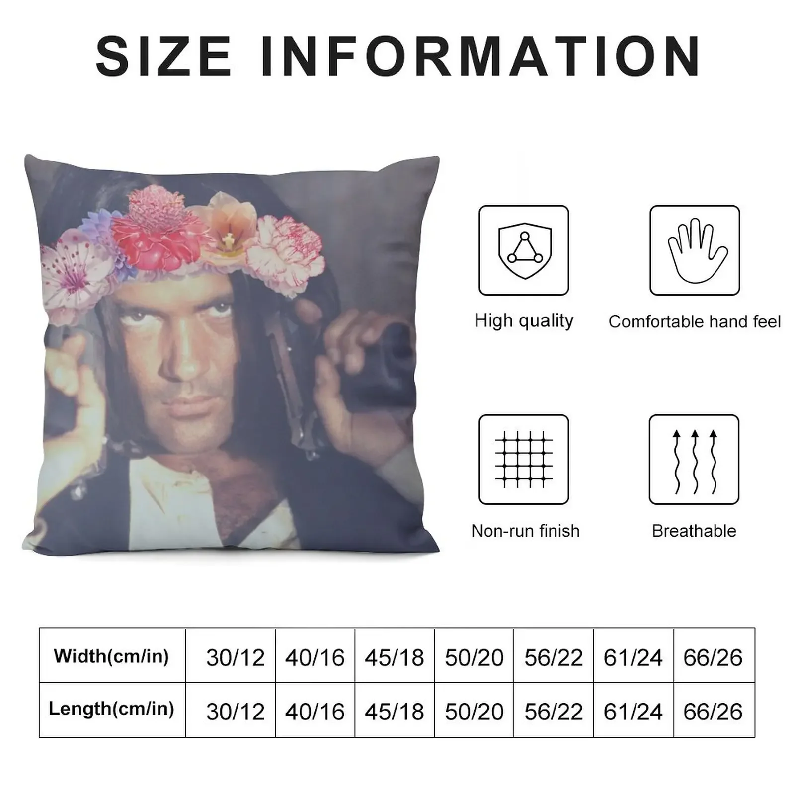 El Mariachi Antonio Banderas Flower Crown Throw Pillow Decorative pillow case Sofa Cushions pillow