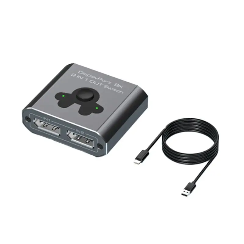 B27B High-Definition 8K60hz 4K144hz Displayport Switch 2 In 1 Out DP Switcher DP1.4 Resolution For PC
