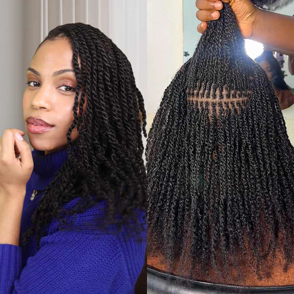Best 100% Human Hair Braiding Hair Qvr Kinky Bulk Human Bulk for Braiding Afro Kinky Bulk Human Hair Mini Twist Natural Look