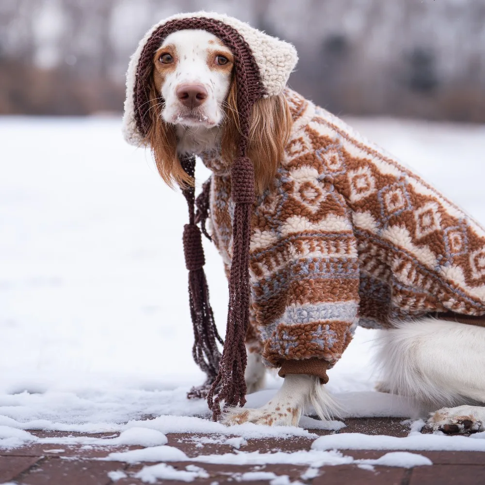 Classic Knit Turtleneck Cold Weather Dog Sweaters, Soft Plaid Pullover Knitwear Stretchy Pet Winter Warm Clothes(Rhombus)