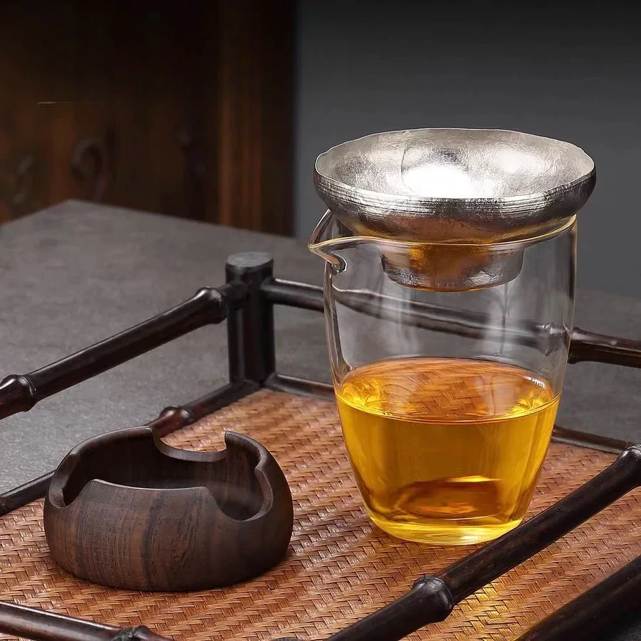 Pure Titanium Thousand‑Hole Tea Filter All‑in‑One Tea Separator Infuser for Fair Cup Reusable Tea Strainer Tea Set Accessories