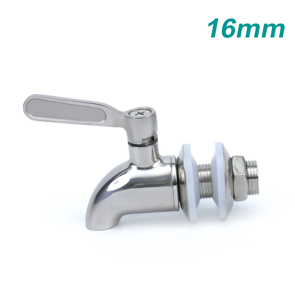 

1PCS 16mm 12mm Drink Dispenser Beverage Wine Barrel Tap Spigot Water Stainless Steel Coffee Juice Faucet