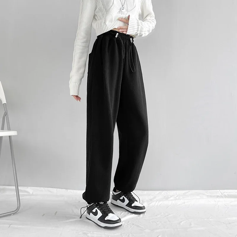 

Casual Grey Cotton Sporty Pant Female Autumn High Waist Thick Sweatpants Women Winter Loose Harem Pants Pantaloni Donna 23458