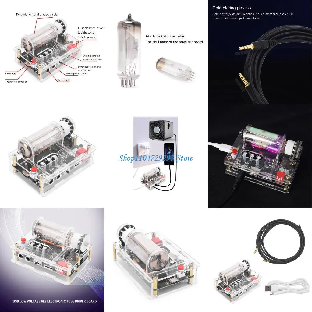 

Y2GD DC5V Retro Tube Amplifier 6E2 Electronic Tube Driver Module Board with Cable
