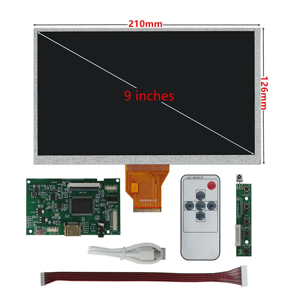 タッチスクリーンLCDディスプレイパネル,ドライバー,オーディオ,hdmi互換,DIYモニターキット,at090tn10,9インチ
