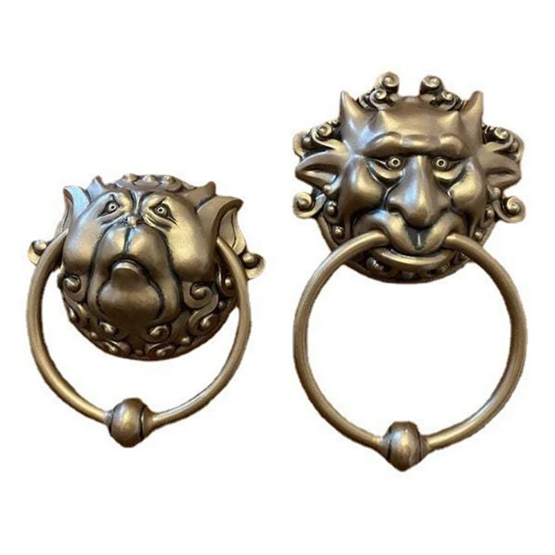 Maze Door Knocker 3D Front Door Knocker Dragon Face Door Knob Wall Hanging Antique Art Deco Door