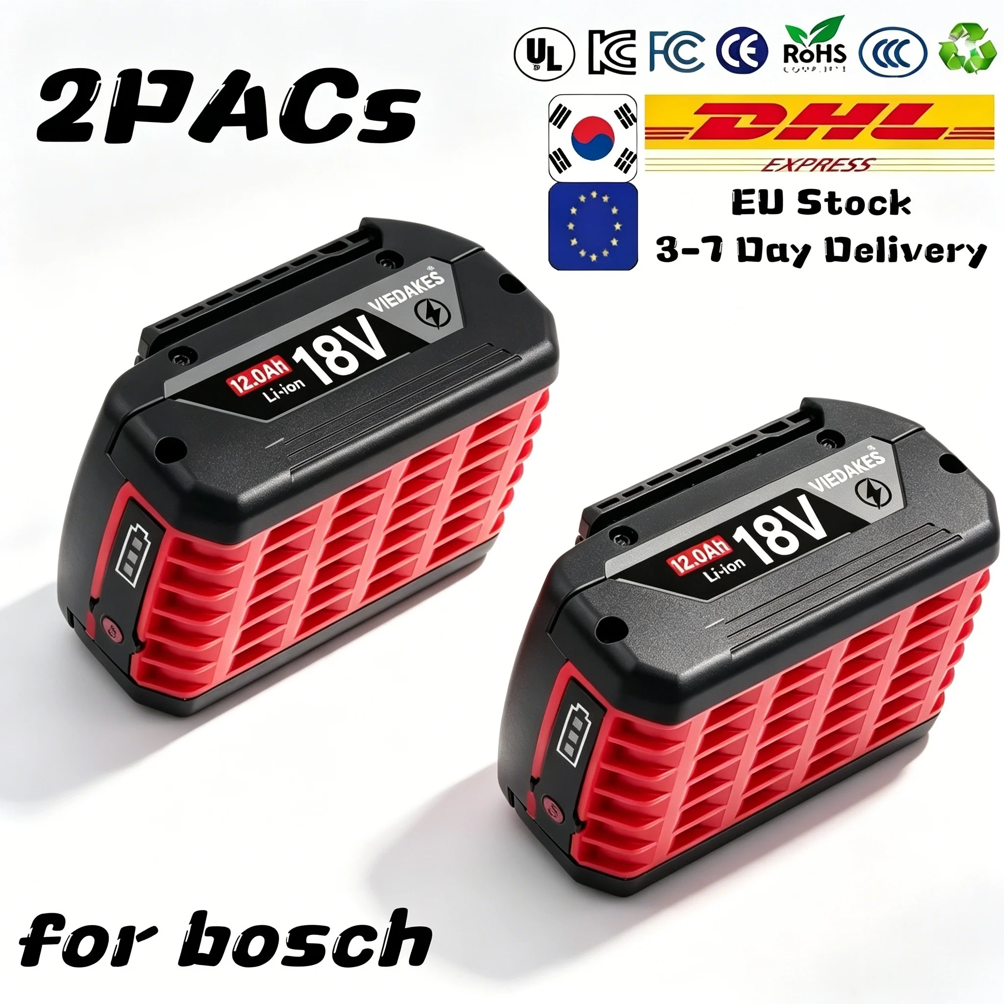 For Bosch 18V Battery 8Ah BAT618 BAT609 GBA18V80 for GDR 18V-215 GSB 185-LI EU Stock with BMS Protection