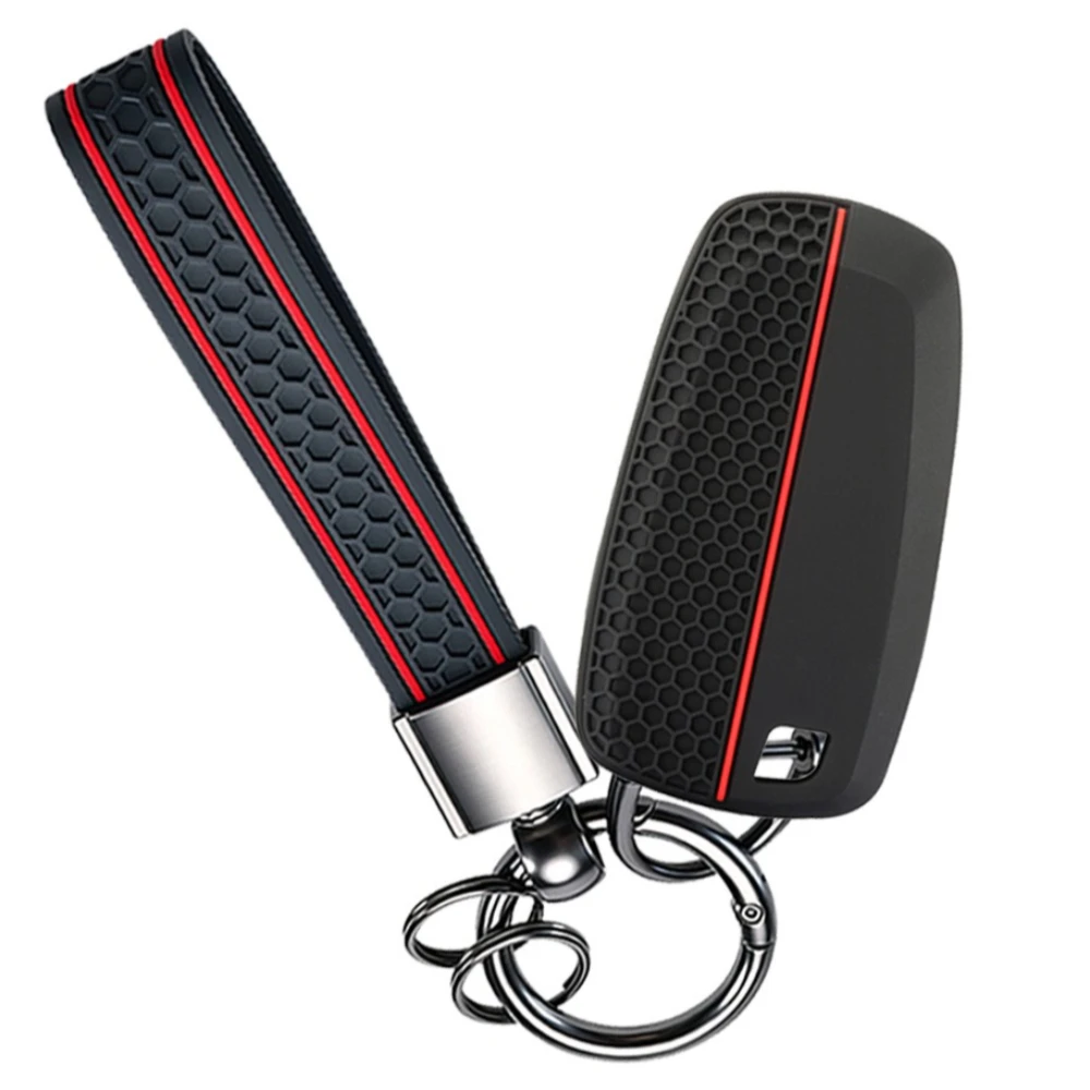 Silicone Car Remote Key Case For Ford Fusion Mustang F-150 F-250 F-350 F-450 F-550 Bronco 2018 - 2024 Cover Keyless Fob Shell