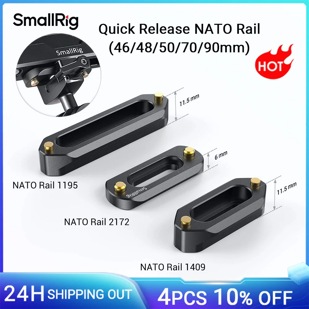 

SmallRig Mini NATO Rail Camera Anti-Off Quick Release NATO Rail Толщина 6 мм Длина 48 мм для клетки камеры с ручкой НАТО (48 мм) 217