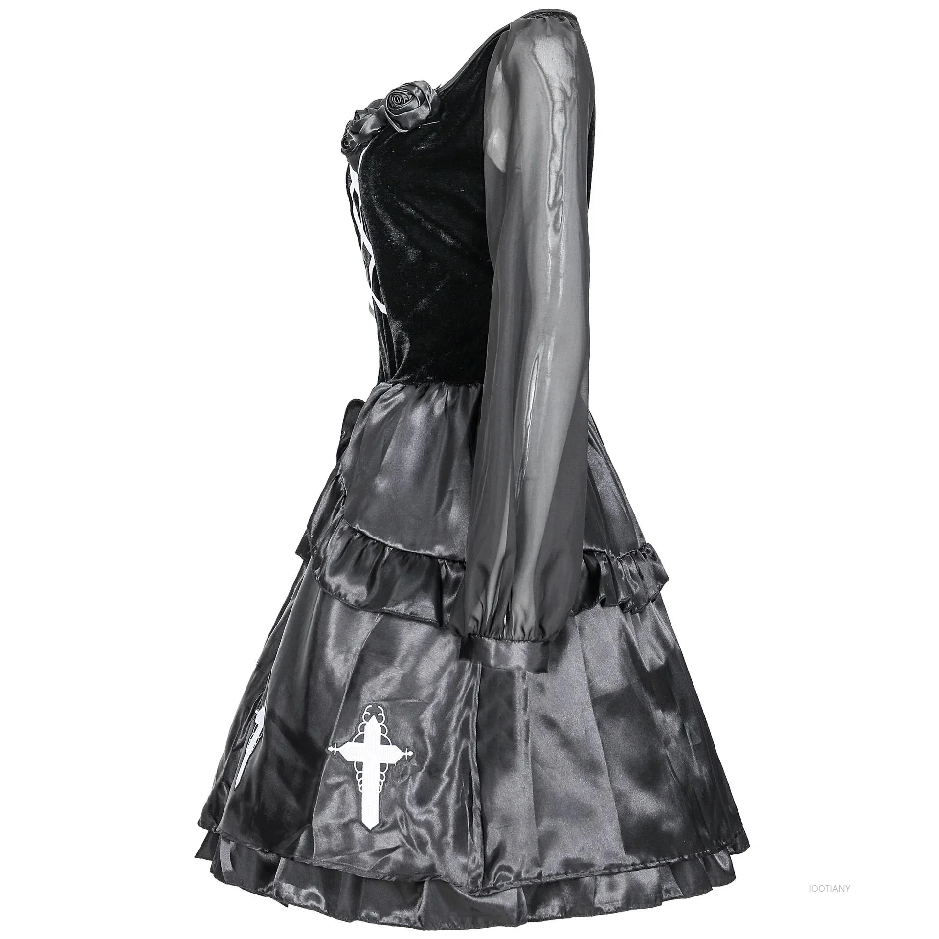 Halloween Day of the Dead Horror Bloody Vampire Witch Doll Role Play Costume Masquerade Lolita Holy Church Dark Nun Fancy Dress