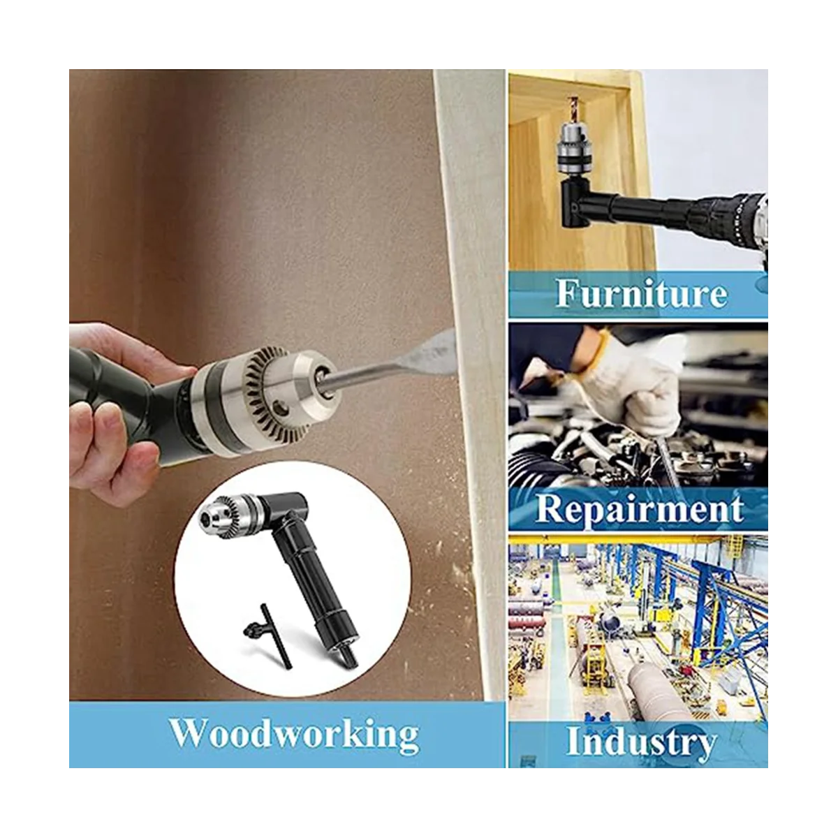 직각 전기 드릴 3 클로 척 코너 장치, 키 코너 장치 포함