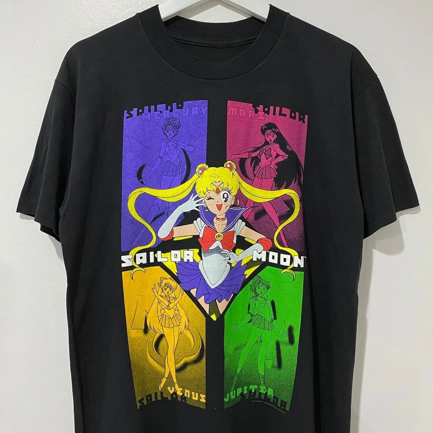 

Sailor Moon Water Ice Moon Printing Short Sleeve Small Spice Girl Lower Body Disappearance Male and Female Couples T-Shirt