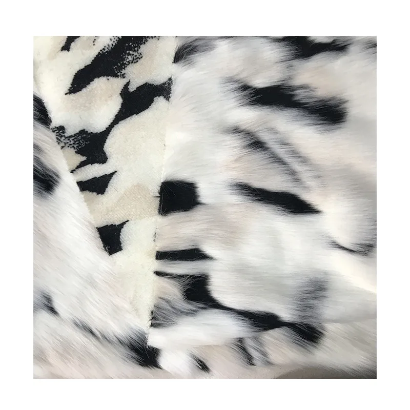 

Milky white jacquard plush thick clothing artificial smooth plush faux fur fabric for coat vest fausse fourrure tissu