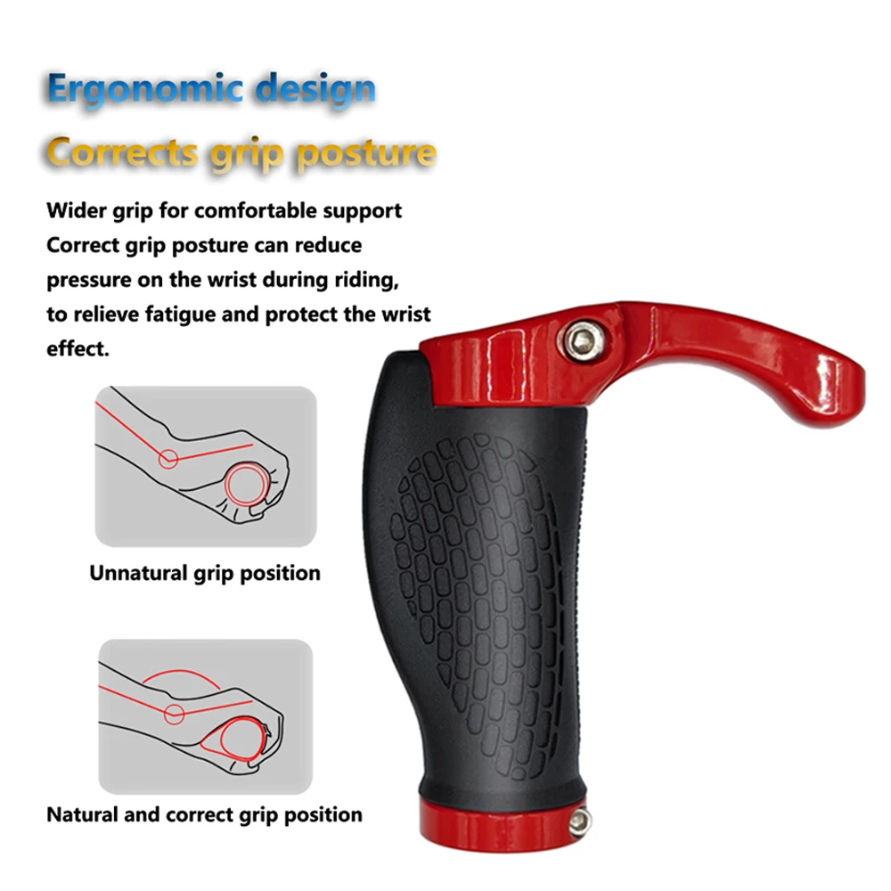 Bicycle Grip Handlebar Long Short Ergonomic Anti Skid Lock on Handle Cover with Bar Ends Aluminum Grips MTB Bike Accessories