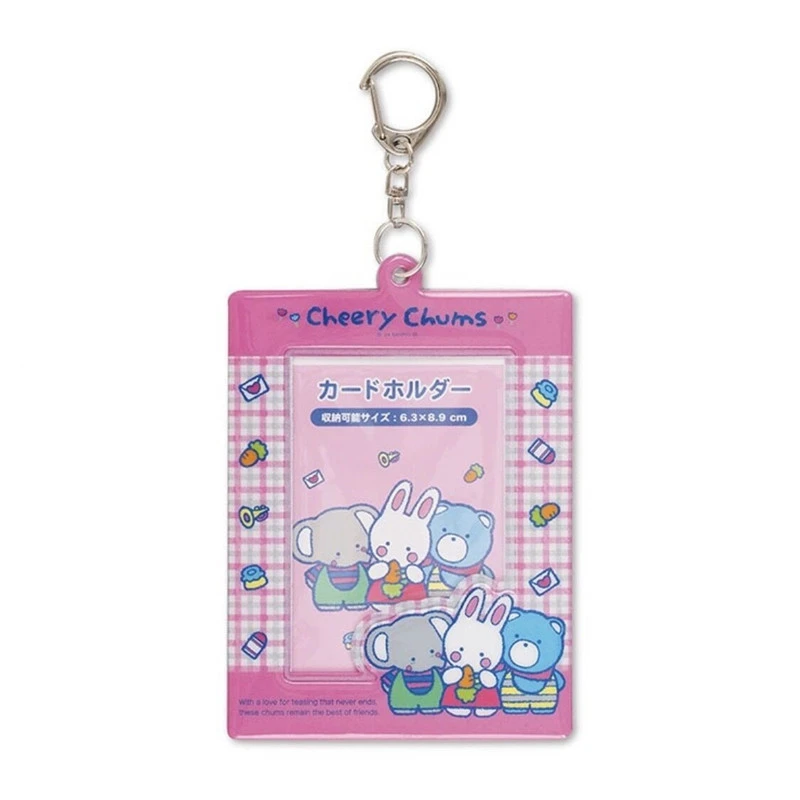 Marron Cream Cheery Chums Photo Card Holder Case Patty Jimmy Kawaii Cute Bag Keychain Key Ring Clip