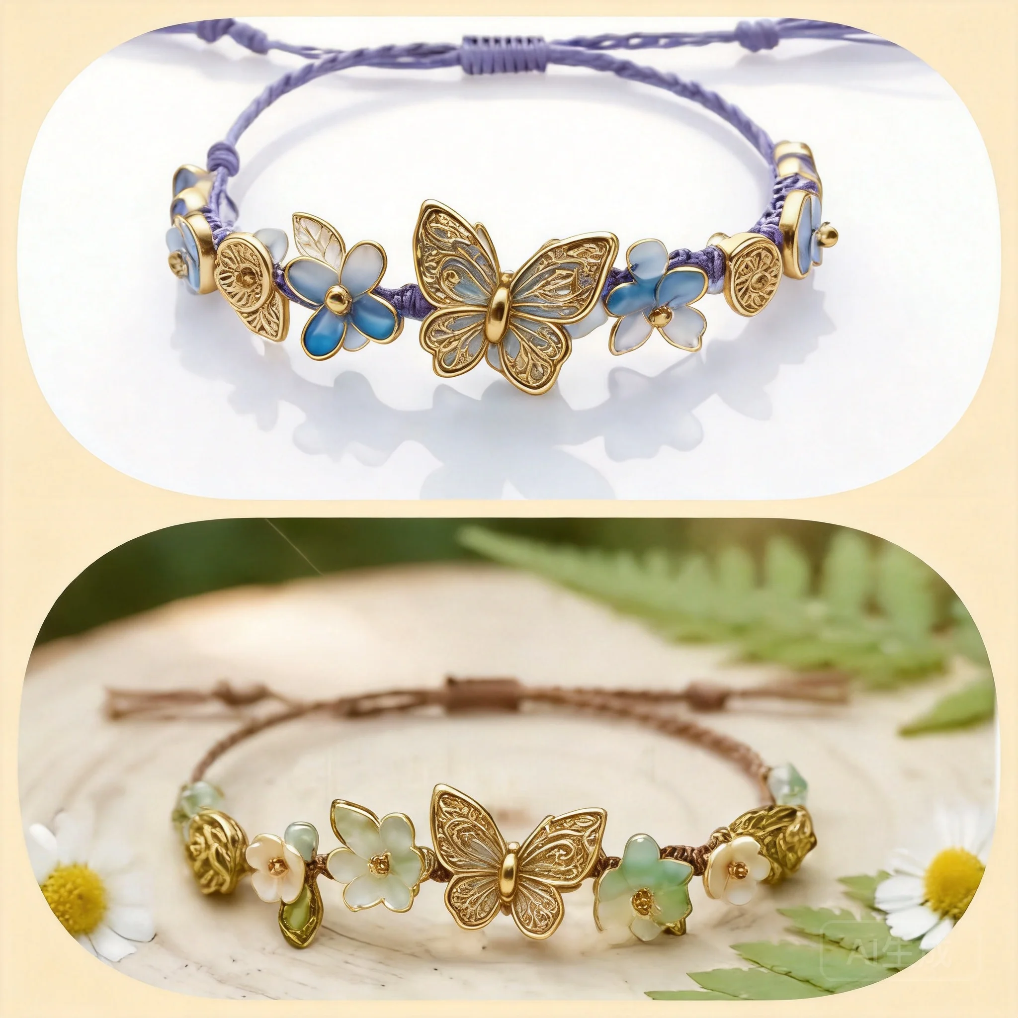 Chinese Style Lucky Butterfly Flower Braided Bracelet Adjustable Blessing Friendship Rope Cute Jewelry Gift For Women Girls Wear