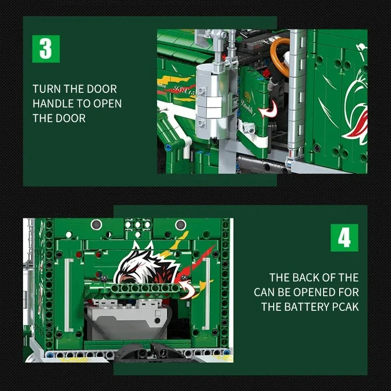 Versão estática diy caminhão de reboque modelo frontal bloco de construção montagem técnica educacional tijolos brinquedo para meninos presentes feriados