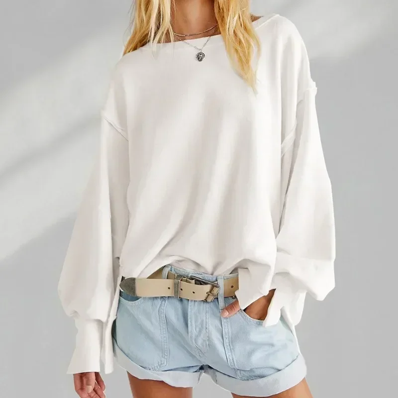 HOT SALE Round neck Sweatshirt Europe and America Tide brand Sports Bottom shirt T-shirt Knitwear Long Sleeve Tops Outerwear Wom