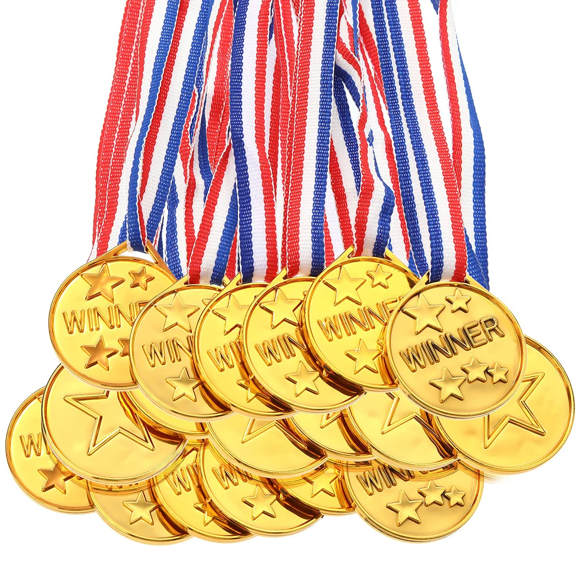 Medallas de premio de ganador de oro de plástico para niños, recuerdos de fiesta deportiva, regalos de competición escolar, recompensas de clase, rellenos de golosinas, 10/20 piezas
