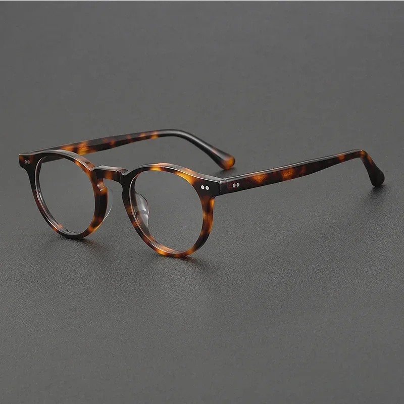 

Retro Round Tortoiseshell Acetate Glasses Frame High Quality Thick Optical Men Eyewear Tvr8095 Blue Light Protection for Women
