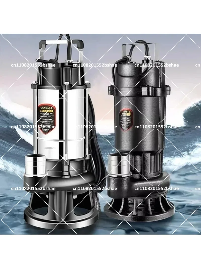 220V Submersible Sewage Pump for Household Wastewater, Feces Mud Cutting Pump for Septic Tank Drainage