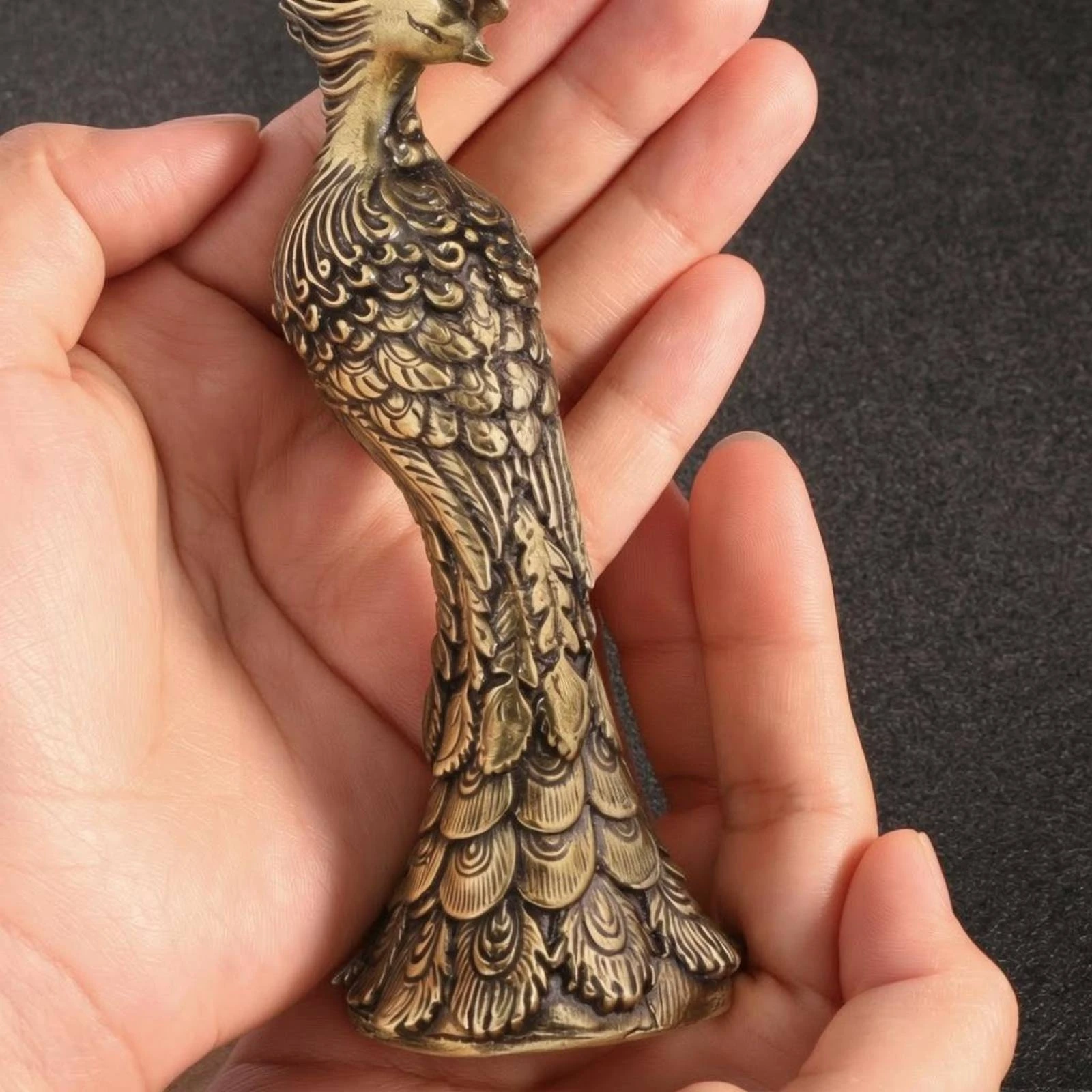 

Brass Peacock Figurine Desktop Display Peacock Figurine Collectible Small Size for Collectors