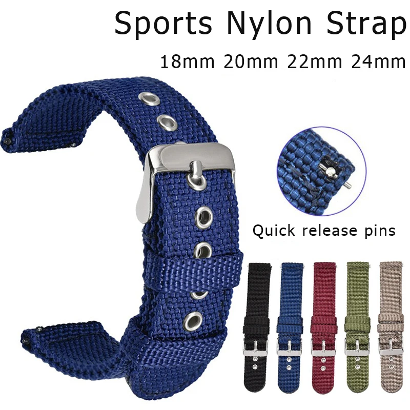 

18mm 20mm 22mm 24mm Nylon Weave Watch Band Men Women Sport Quick Release Strap Bracelet for Samsung Garmin Huawei