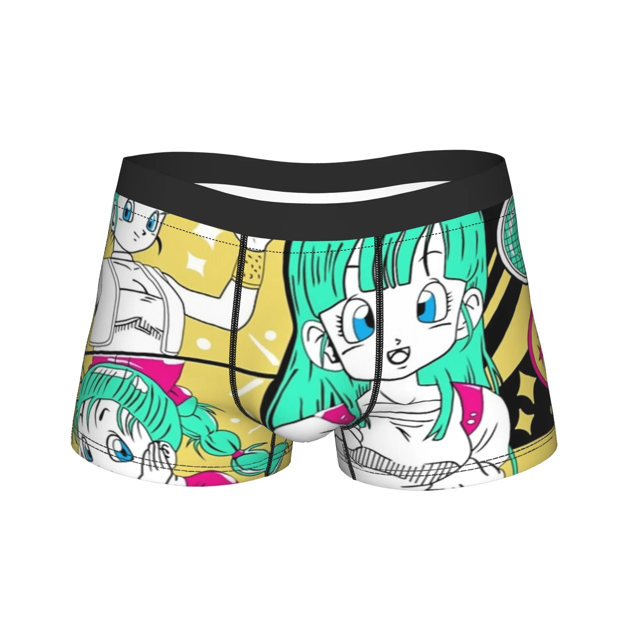 

Men's D-Dragon Ball Z Bulma Long Underwear Sexy Boxer Briefs Shorts Panties Male Polyester Underpants Plus Size