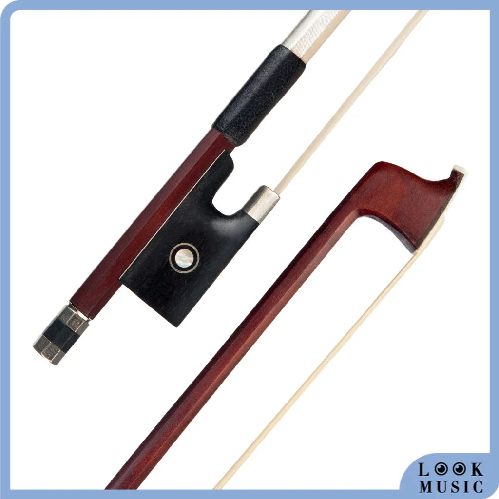 780V 4/4 Size VIOLIN BOW Ebony Frog Nickel Mounted Natural Horsehair Violin Parts Accessories Popular Model