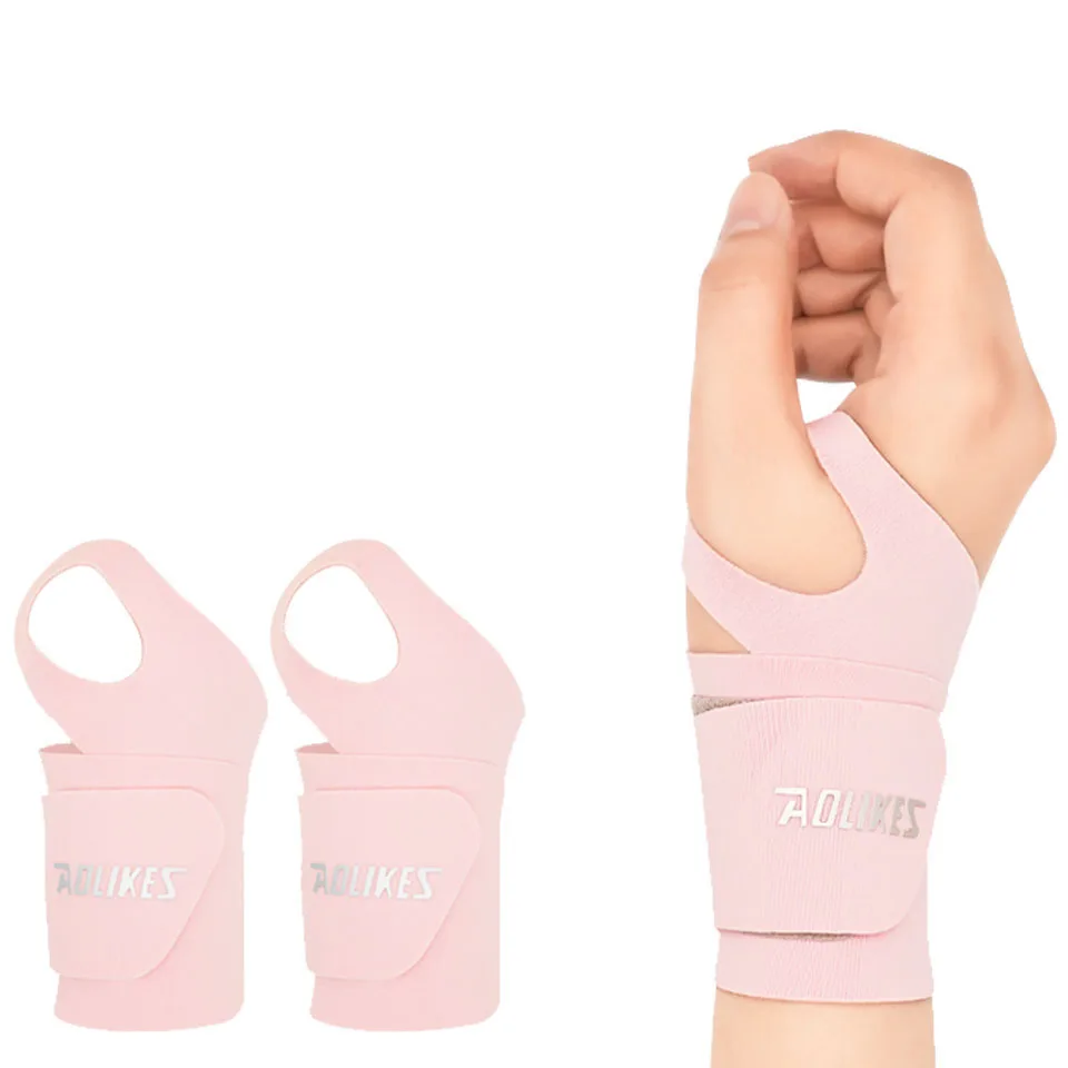 AOLIKES Ultradünne und weiche Handgelenkbandage für Männer und Frauen, verstellbare Handgelenkstütze für Basketball, Tennis, Badminton