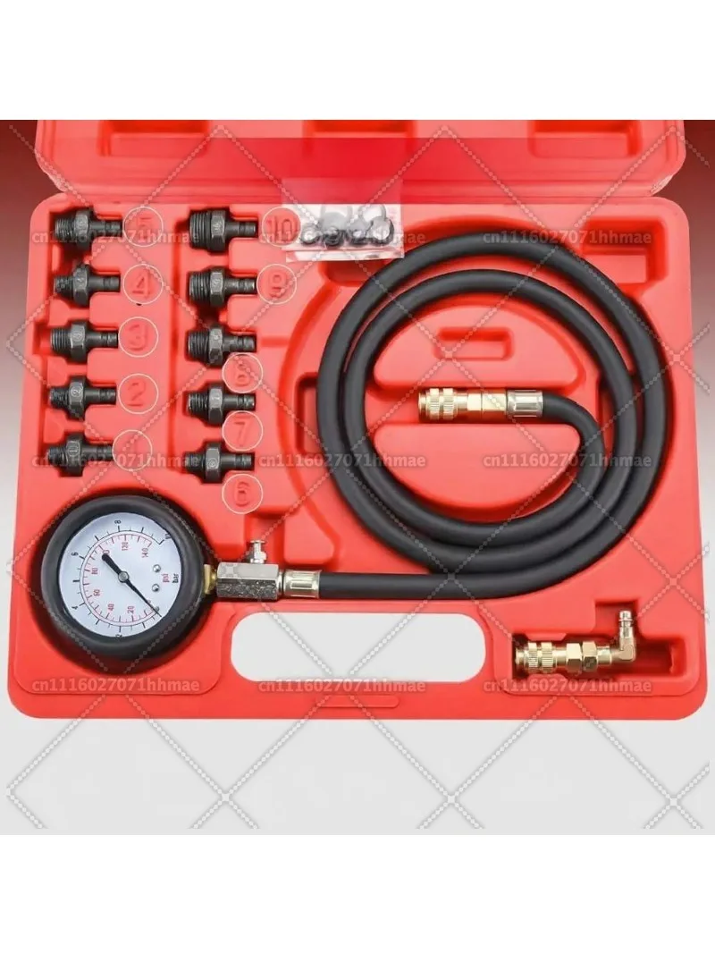 Engine Oil Pressure Test Kit Tester Car Garage Tool Low Oil Warning Devices 12 Piece Quick Fitting