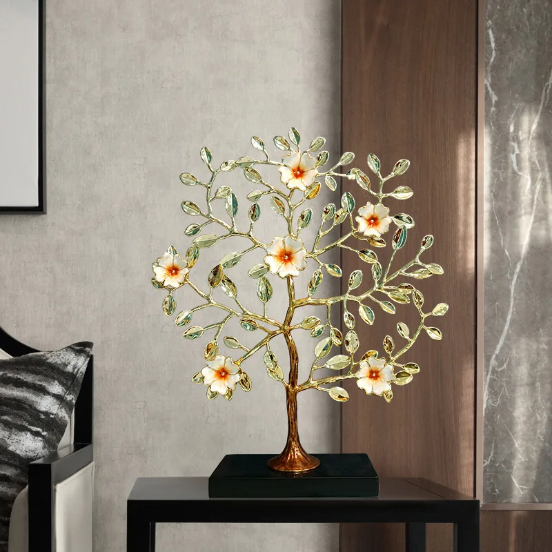 Chinese wind fortune tree ornament light luxury high-end fortune opening wine cabinet home decoration simulation  gifts