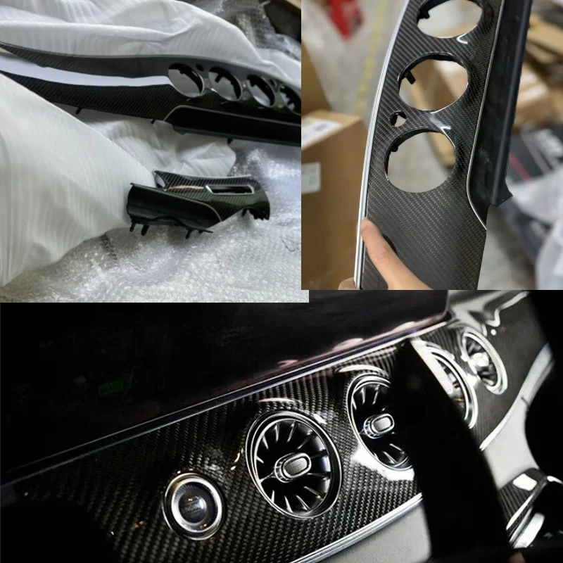 

2pcs Real Carbon Fiber Interior Trims Dash Kit Dashboard Panel Replacement for Mercedes AMG W213 w238 GT GT63S GT50 GT53 GT43