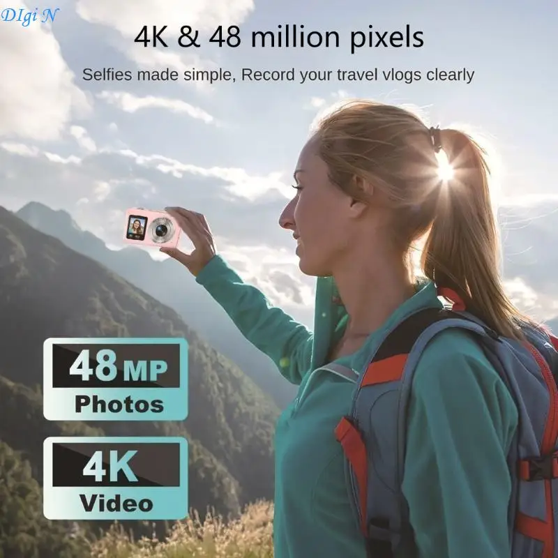

4K 64MP Digital Camera with Two Screens and 16x Zoom Comes with 64GB Card R2LB