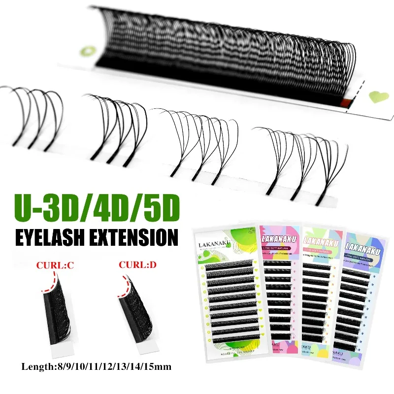 U-3D/4D/5D Woven Parallel Flower W-shaped False Eyelashes Do Not Loose Roots Eyelash Grafting Eyelashes
