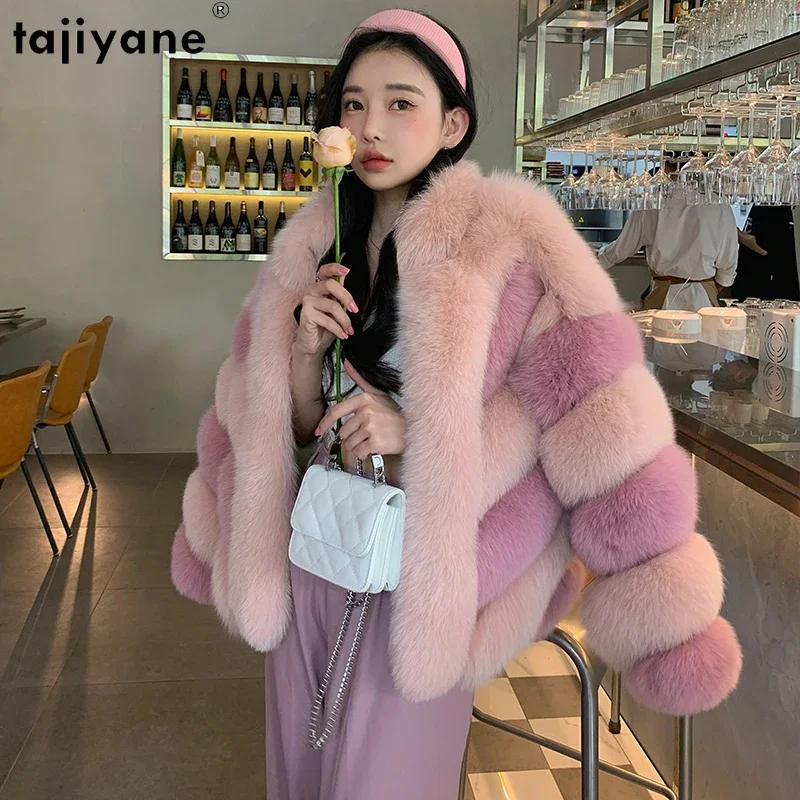 

Tajiyane Top Quality Natural Fox Fur Jacket for Women 2023 Real Fur Coat Chic Roupas Femininas Fur Coats Female Outwear Casaco