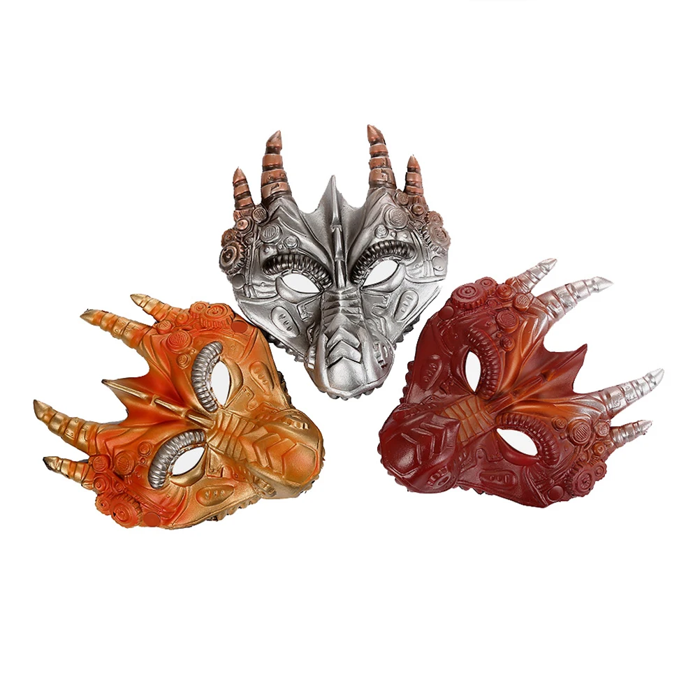 

1PC Halloween Mask Stereoscopic Dragon Headgear Mask Party Props for Cosplay Festival Masquerade (Silver)