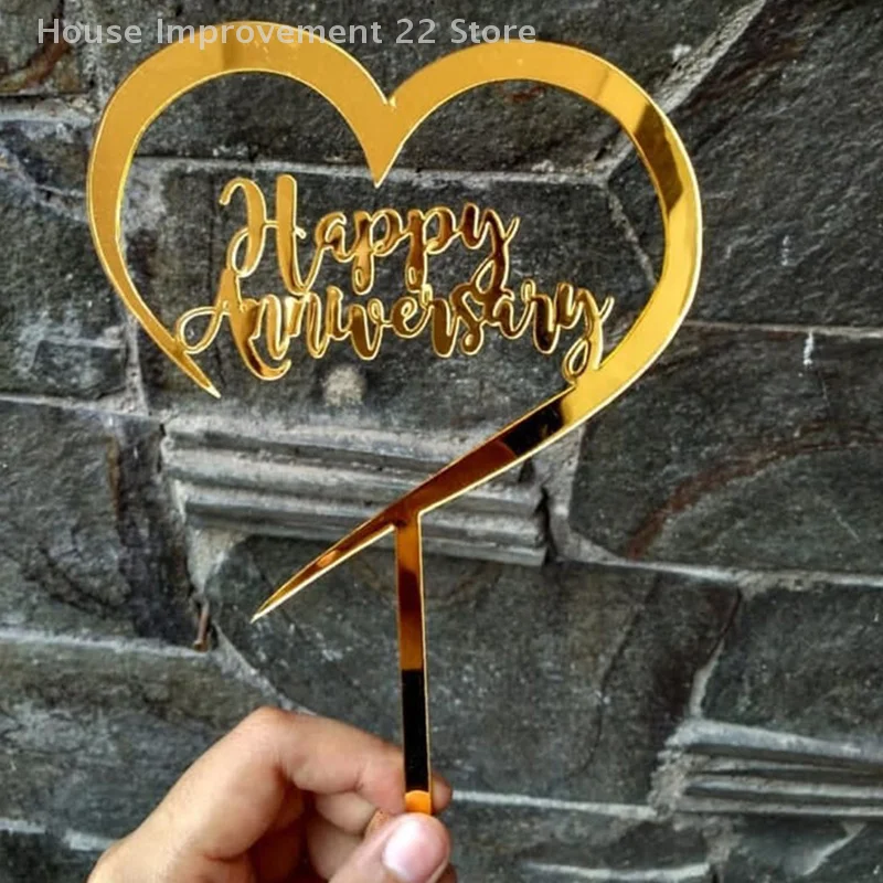 1 pçs dia dos namorados aniversário de casamento casal festa acrílico carta bolo plugin diy cozimento pastelaria sobremesa decoração