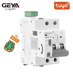 GEYA Wifi MCB Controller Din Rail Auto Circuit Breaker Recloser GRD9L-W GYM9 2P MCB 6KA Smart MCB 2P 16A 25A 40A 63A 220V 400V