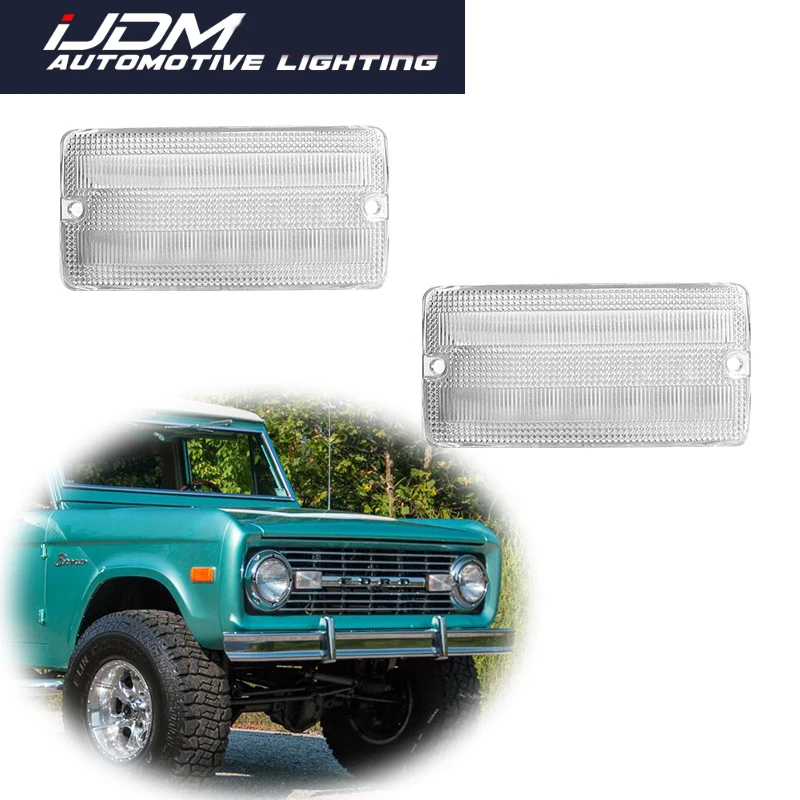 2 قطعة لفورد برونكو 1969-1977 الجبهة شواء بدوره مصباح إشارة وقوف السيارات غطاء خفيف قذائف عدة لا لمبة/مقبس اكسسوارات السيارات #1