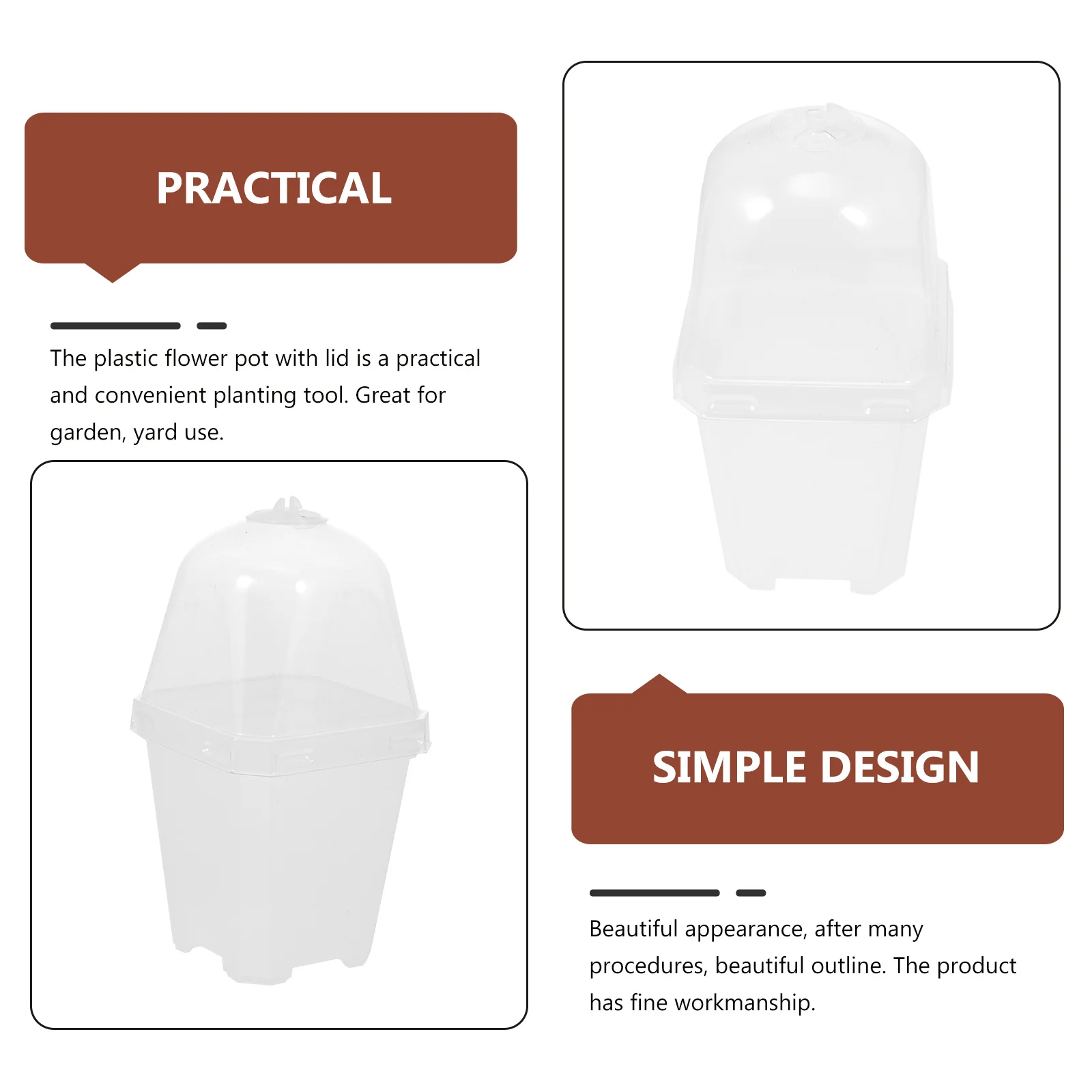 

10 set Plant Flower Pots Set Plastic Nursery Sowing Pots With Lids For Garden Yard Succulent Breeding Growing Containers