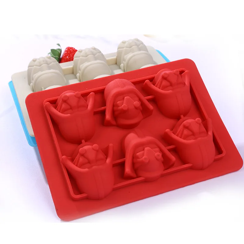Molde de Silicona de Star Wars para Decoración de Pasteles, Chocolate, Dulces, Gomitas, Postres, Cubitos de Hielo, Moldes de Estrellas, Ladrillos de Robot para Fans de la Guerra de las Galaxias