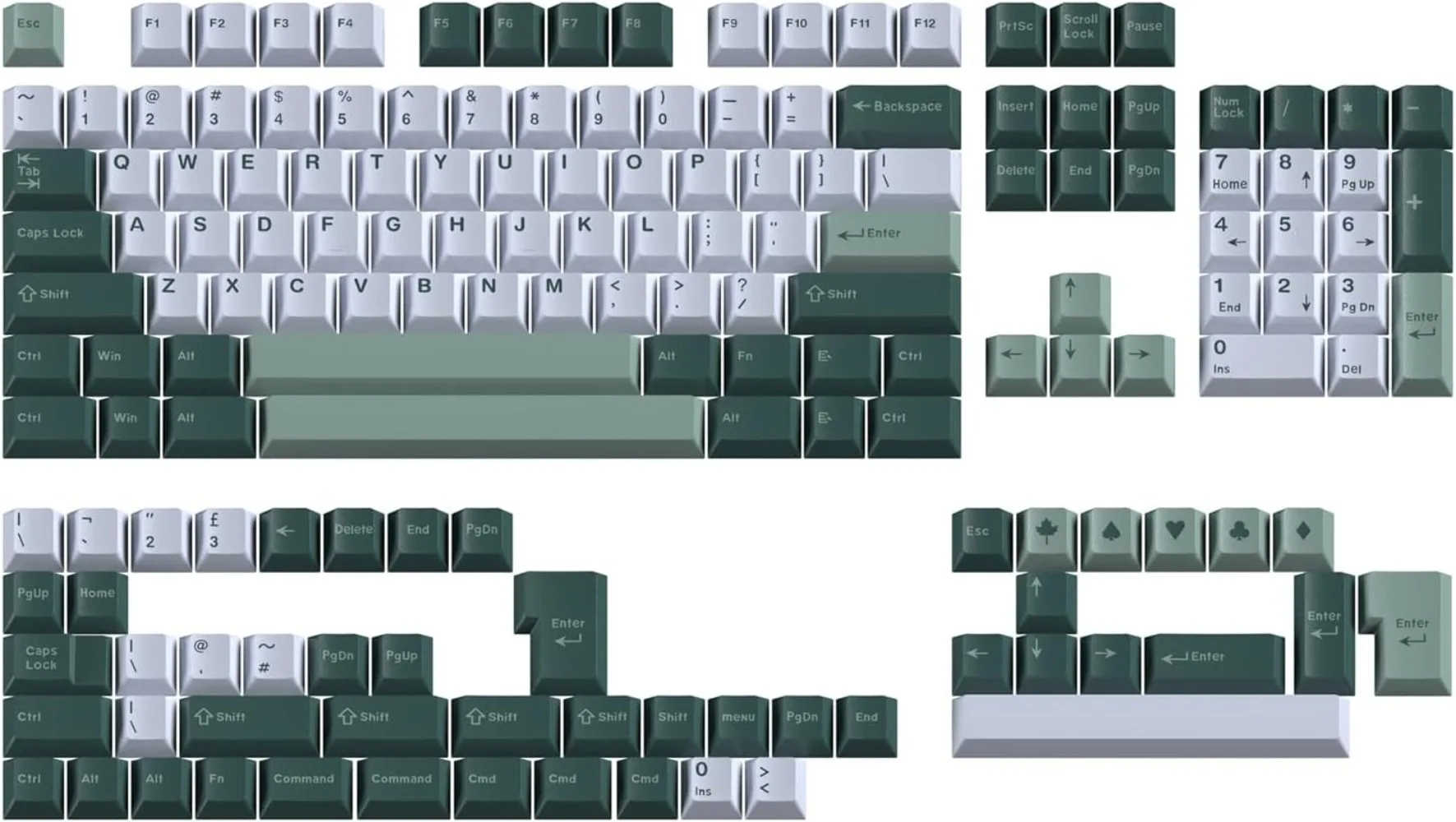 

163 Keys Doubleshot Keycaps Cherry Profile Botanical Keycaps Set Fit for 61/64187/104/108 Cherry Mx Switches Mechanical Keyboard