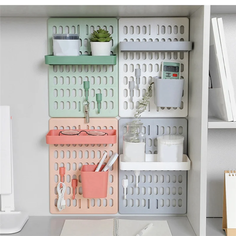 A57G-отверстие, настенные крючки для полки, самоклеящаяся полка для хранения, настольная комната, различные аксессуары для хранения наушников с дистанционным управлением, C, S