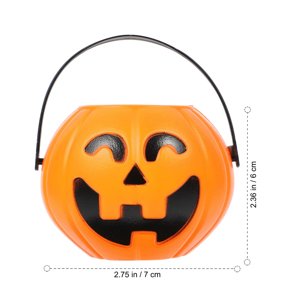 

24pcs Small Plastic Halloween Candy Container Plastic Gift Bucket Trick Treat Reusable Storage Cookies Container Decor