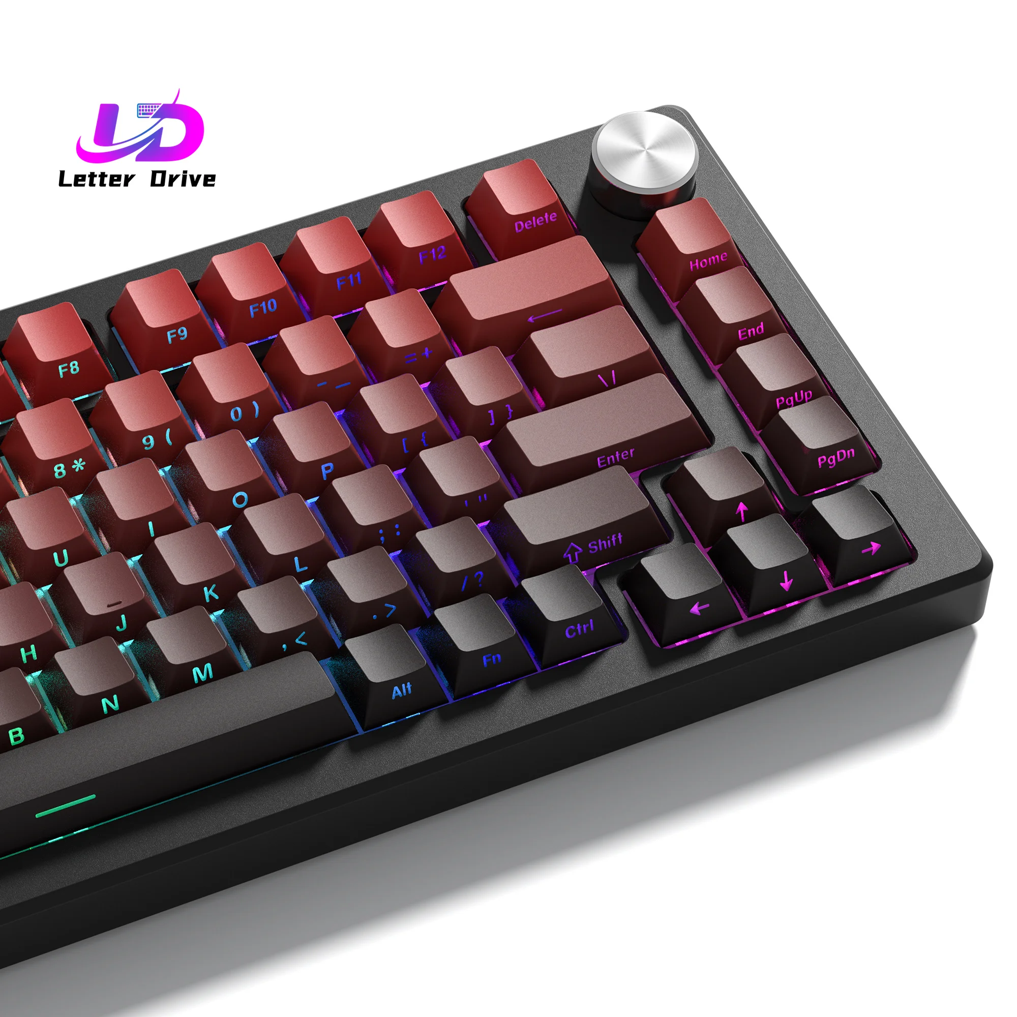 135 Key Side Print Gradient Red Cherry Profile PBT keycaps Double Shot Shine Through Backlit Key Caps For MX Mechanical Keyboard